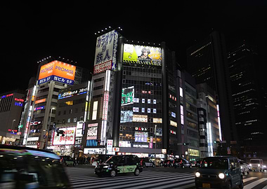 Tokyo street at night