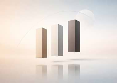 Abstract Minimalist Columns with Reflection