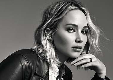 Jennifer Lawrence Black and White Portrait