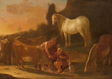 Pastoral Scene with Figures and Animals
