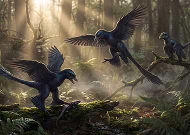 Microraptors Scene