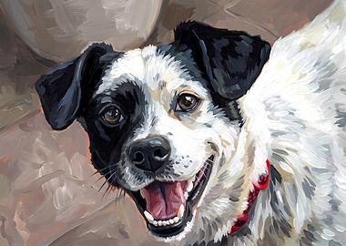 Happy Dog Portrait Painting