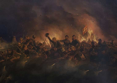 Civil War Battle Scene Painting