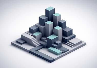 Isometric Abstract Block Structure