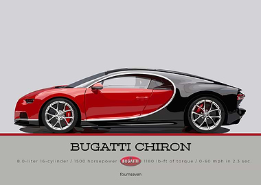 Bugatti Chiron Red and Black
