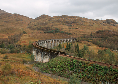 Glenfinnan Viaduct in Scotland Landscape