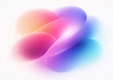Abstract Colorful Gradient Shapes on White