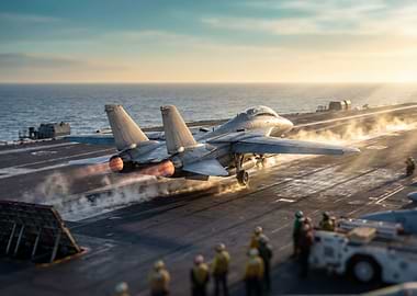 F-14 Tomcat Takeoff from Aircraft Carrier