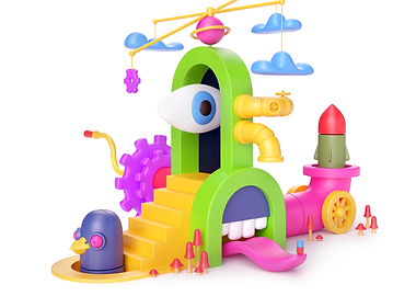 Colorful Cartoon Play Structure