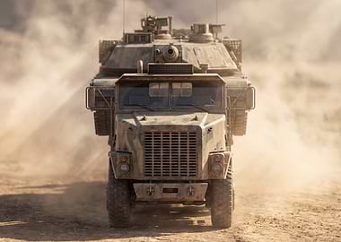 Military Vehicle in Desert Environment