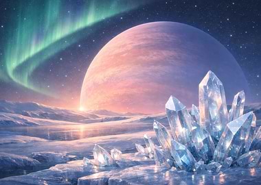 Crystals on a Frozen Alien Planet