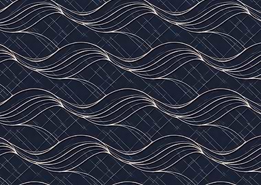 Abstract Wave Pattern on Dark Blue