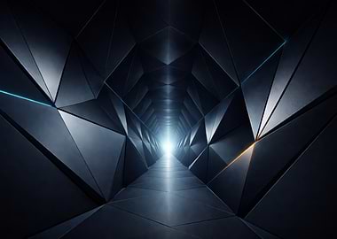 Abstract Geometric Tunnel with Light