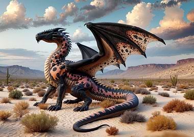 Dragon in the Desert Landscape