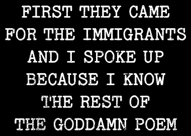 First They Came Quote Poster, Social Justice Wall Art, Inspirational Black and White Print