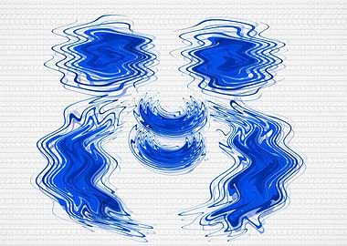 Abstract Blue Water Ripples on White 32Q