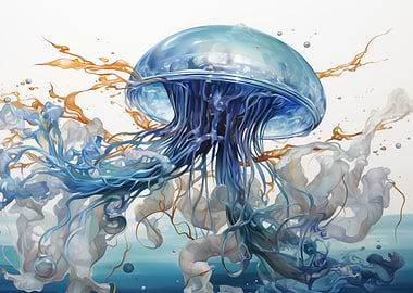 Watercolor Jellyfish Art