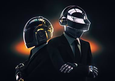Daft Punk Duo in Suits
