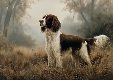 Brown and White English Springer Spaniel Portrait