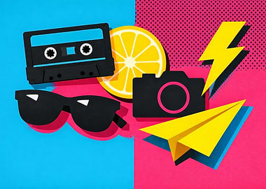 Pop Art Retro Summer Still Life
