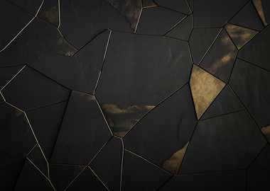Abstract Black Gold Art