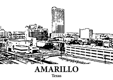 Amarillo Texas Skyline Drawing