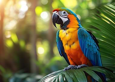 Colorful Macaw Parrot in Tropical Setting