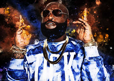 Rick Ross Portrait with Abstract