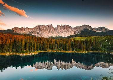 Lake and Mountain Reflection Landscape