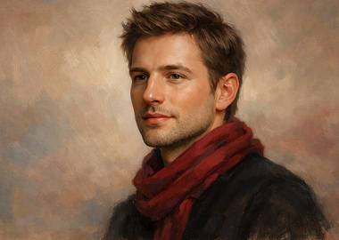 Portrait of a man with scarf