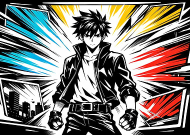 Anime Character with Dynamic Background