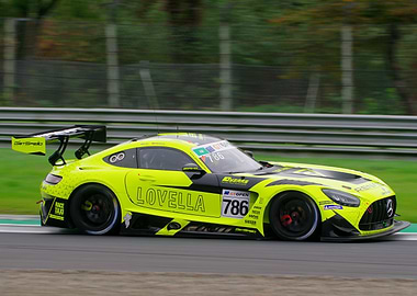Yellow Mercedes-AMG GT3 Racing Car