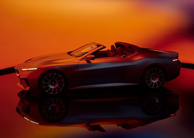 Sleek Silver Convertible Car Studio Shot