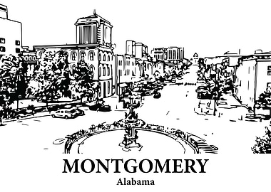 Montgomery Alabama Cityscape Drawing