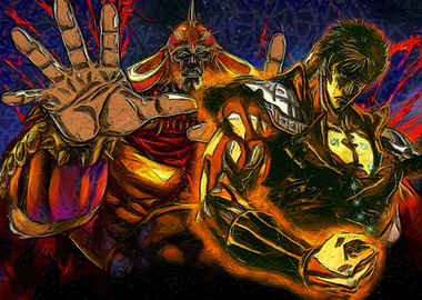 Kenshiro and Raoh Painting Art