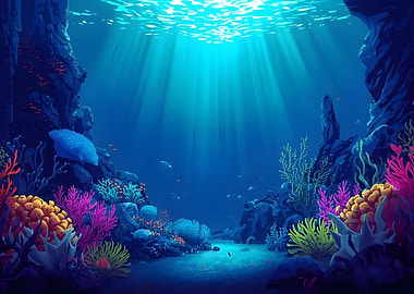 Underwater Coral Reef Scene