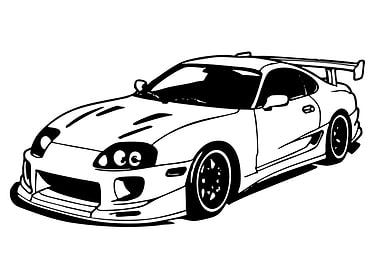 Toyota Supra MK4 Black and White