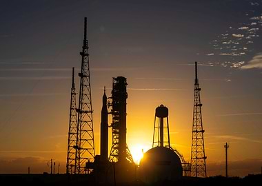 Rocket Launch Pad at Sunset