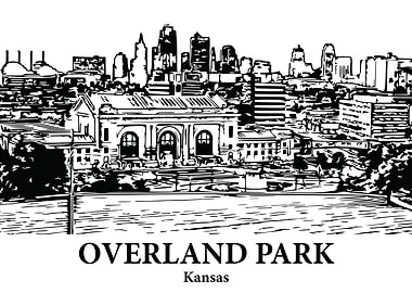 Overland Park Kansas Cityscape Drawing