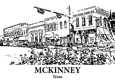 McKinney Texas Streetscape Drawing