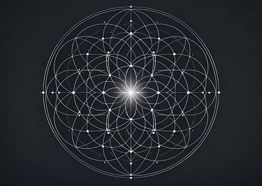 Geometric Circle Pattern with Central Light