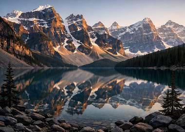 Moraine Lake Reflection at Sunrise
