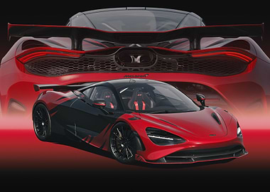 Red and Black McLaren Car