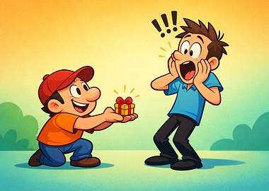 Cartoon Gift Surprise
