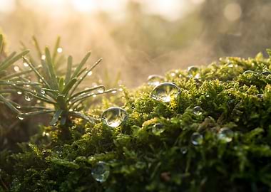 Moss and Dew Drops