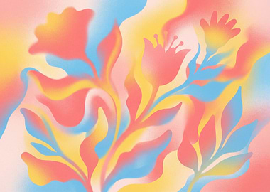 Abstract Floral Design with Soft Colors