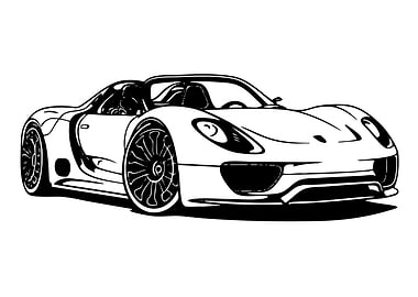 Sleek Black and White Sports Car