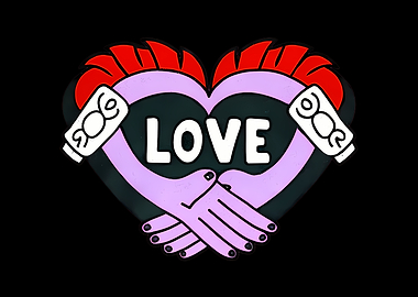 Love Heart Handshake Graphic