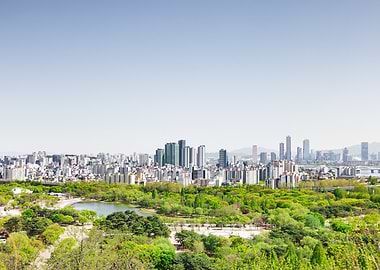 Seoul Cityscape with Park View