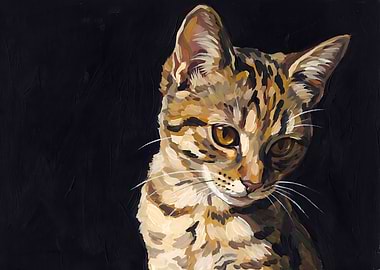 Portrait of a Brown Spotted Cat